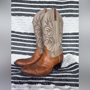 Vintage Dan Post Lizard Skin Boots